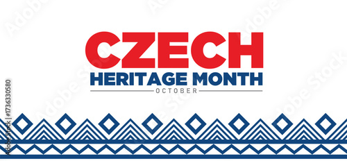 Czech heritage month illustration Banner post design poster Background