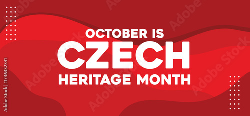 Czech heritage month illustration Banner post design poster Background