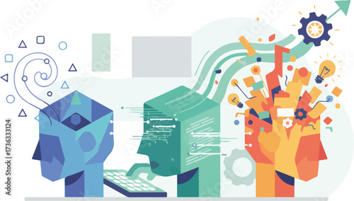 Neurodiversity in the Workplace Inclusion Vector Illustration. Wide Landscape Team Utilizing Different Strengths