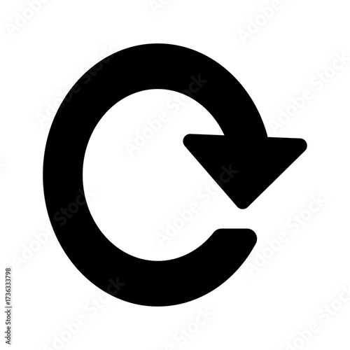 Refresh Arrow Icon – Flat Clockwise Update Symbol