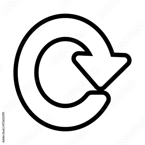 Refresh Arrow Outline Icon – Circular Line Style Update Symbol