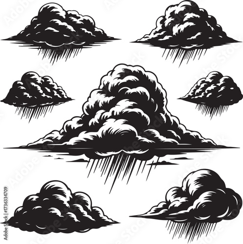 Stormy rain clouds weather dark