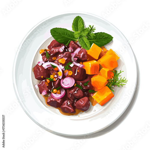 Sangrecita Peruvian Chicken Blood Dish with Herbs and Spices