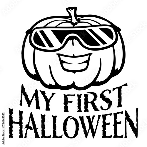 Pumpkin My First Halloween Baby Cute Funny Milestone Celebration Design