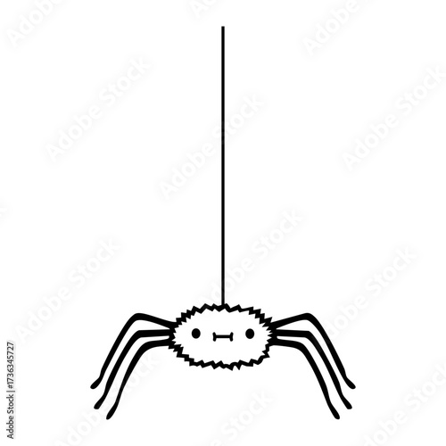 Cute Little Spider Hanging Down Halloween Spooky Funny Cartoon