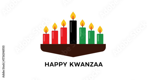 Happy Kwanzaa Celebration with Traditional Kinara Candles