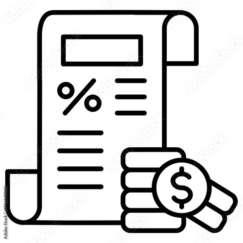 Income Report Outline Icon