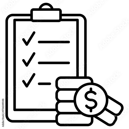 Budget Planning Outline Icon