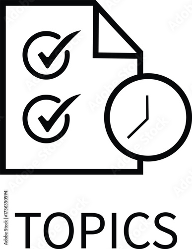 Topics icon, black color, meeting, business icon
