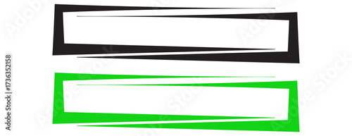 Free Download Modern Abstract Rectangle Frame Design, Black and Neon Green Angled Geometric Vector Border - GFXLoad