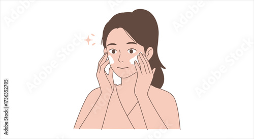 Woman Applying Moisturizer to Her Face