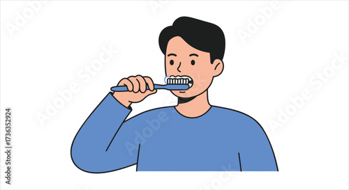 Man Brushing Teeth Oral Hygiene Routine