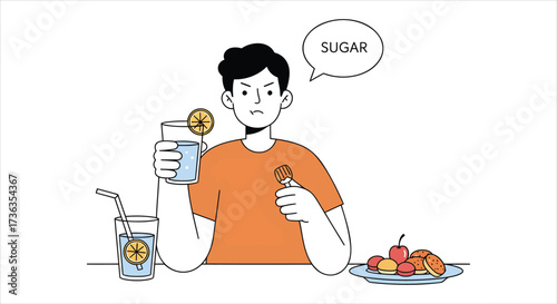 Man Concerned About Sugar Intake During Healthy Eating