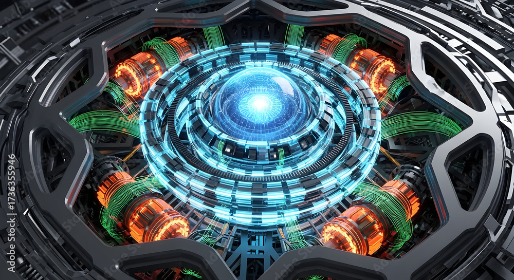 Fototapeta premium Futuristic energy core technology illustration