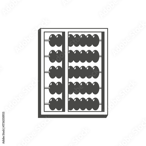 Vintage abacus with circular beads and rectangular frame.traditional counting frame for arithmetic