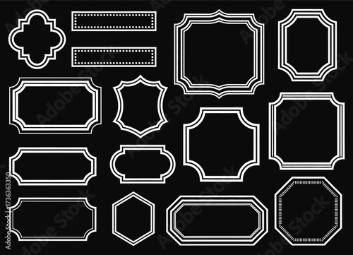 Decorative Frames Vector Set,  Retro Ornamental Borders, Vintage Rectangle Ornaments, Antique Picture Frames, Classic Wedding Dividers, Elegant Museum Borders, Victorian Style Frame Icons, Ornate Deco