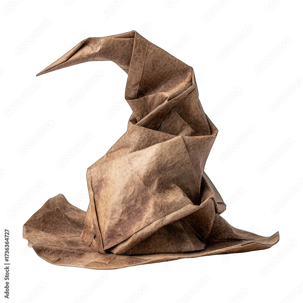Obraz premium Folded brown wizarding hat