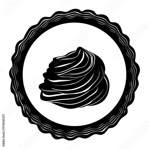 Realistic 3d modern illustration of chocolate cream whip border, featuring whipped brown swirls, a frame, and cocoa taste wavy foam for a cake edge with sweet creamy twirls for pastry decoration and