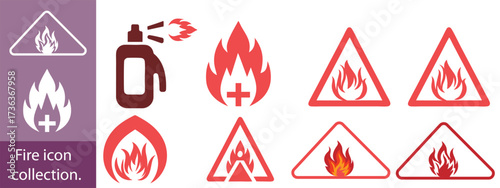 Flame icons set,Fire icon vector isolated on white background. Fire flame icon template. Fire flames symbol vector