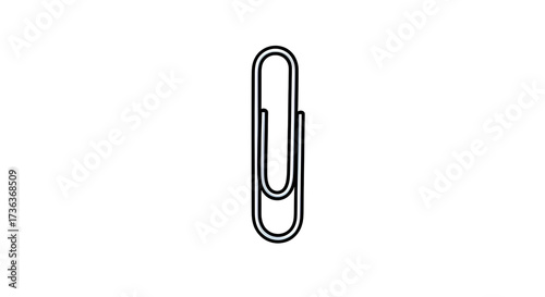White paperclip isolated on transparent background