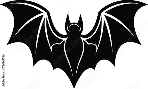 black and white bat silhouette
