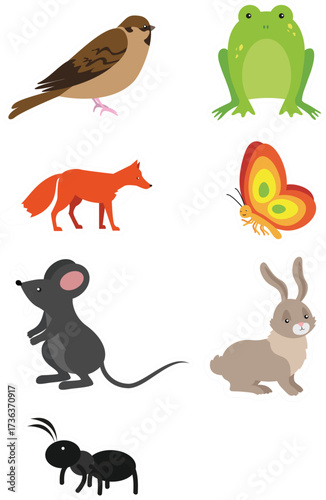 Animals icons set. Cartoon illustration of 9 animals icons for web