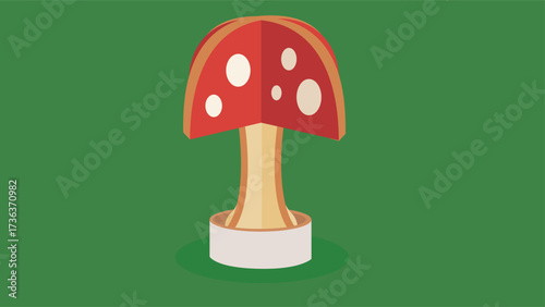 toadstool on a green background. flat vector illustration.