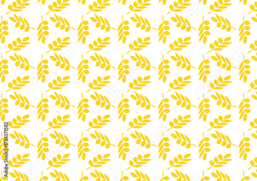 Wheat pattern vector on white background. Oat or Grain pattern. Paddy backdrop.