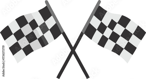 Two crossed black and white checkered flags representing the finish line