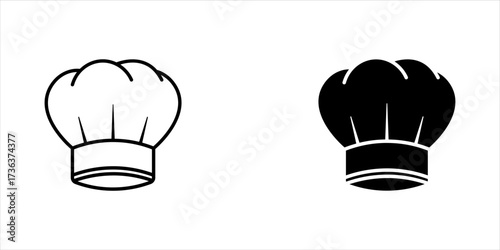 Chef hat icon set. Chef sign. flat illustration of vector icon on white background