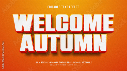 welcome autumn editable text effect 3d vector