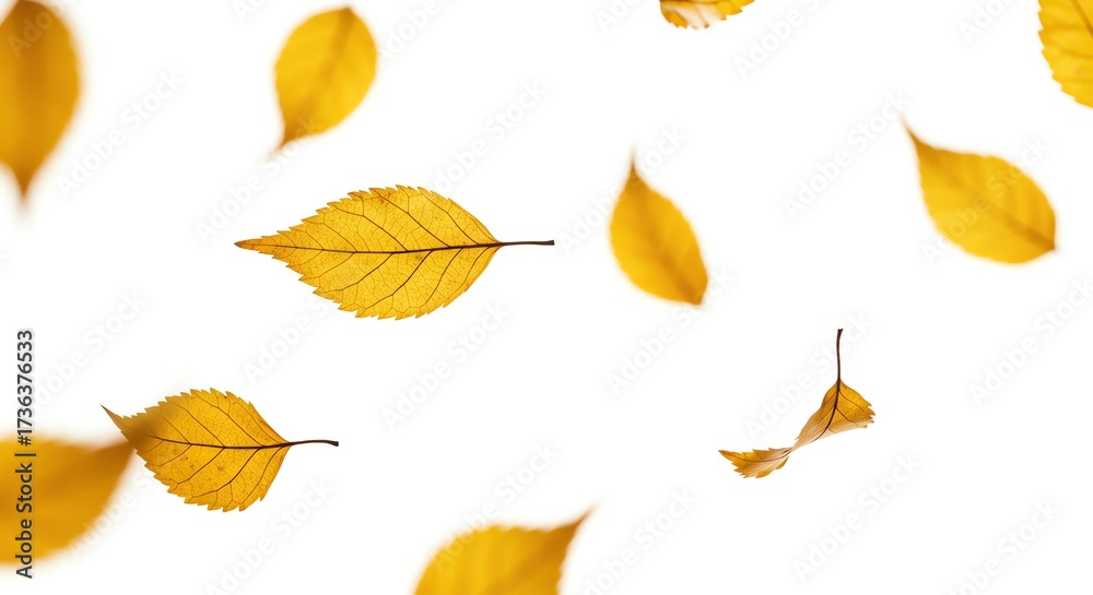 Fototapeta premium Falling autumn leaves with transparent background