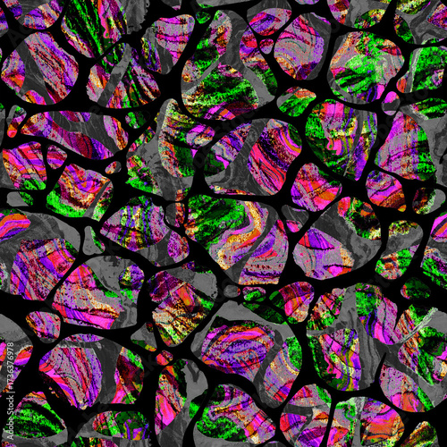 Modern dark fashion pattern seamless pattern with stylized bio structure for textile