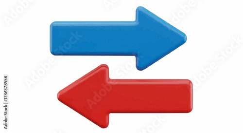 Dynamic blue and red arrows point in opposite directions, suggesting exchange, flow, or comparison for presentations or data visualization projects