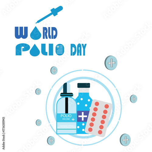 world polio icon. vector illustration