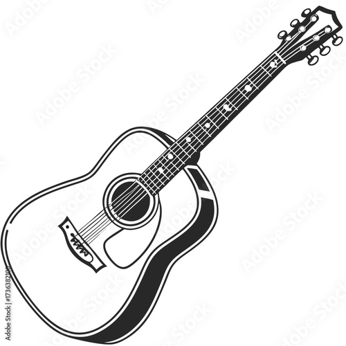 acoustic guitar isolated on white