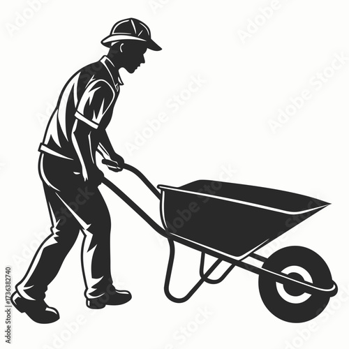 man with wheelbarrow