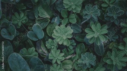 Wallpaper Mural Close Up Green Leaves Texture with Lush Foliage and Exotic Botanical Nature Background Torontodigital.ca