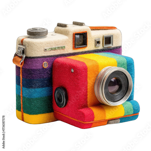 Colorful vintage camera