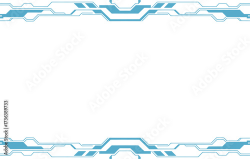Futuristic Abstract Technological Frame Design with Light Blue Elements Style