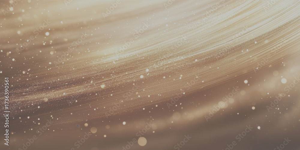 Obraz premium Golden swirls with shimmering particles create a mesmerizing abstract background in soft lighting - Low Contrast