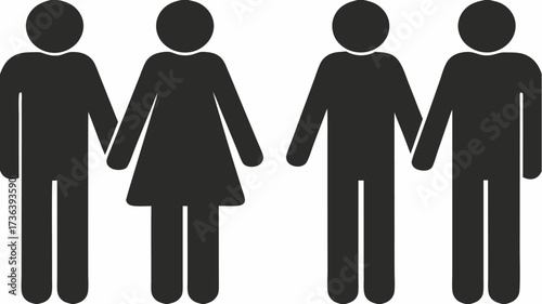 Stick figure family holding hands embodies unity, connection, and togetherness making it perfect for family services, parenting blogs and support groups