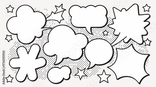 Add some pop to your project with these fun comic speech bubbles, perfect for social media, posters and graphic design, originally from scalable vector art