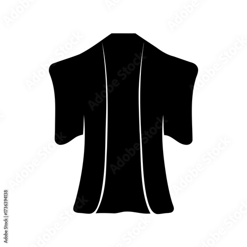 Simple and minimalist black and white kimono robe illustration graphic design