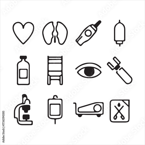 set of medical vector icons collection.