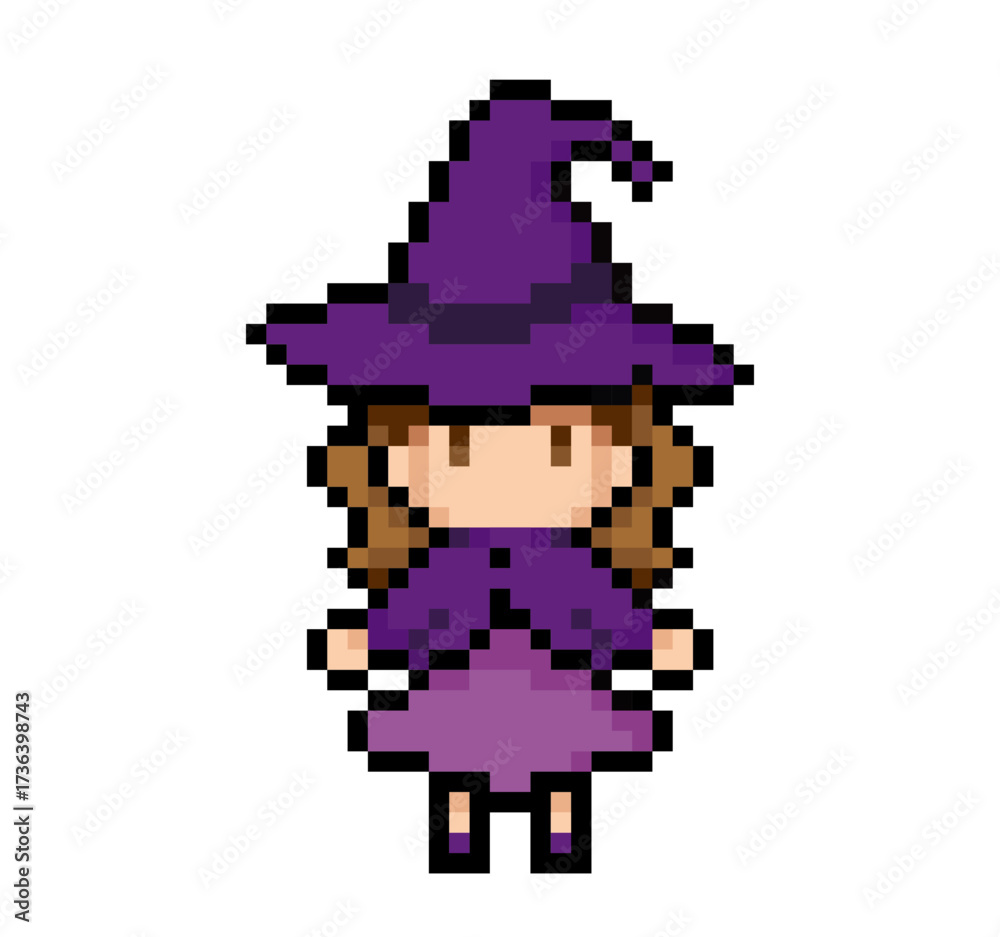 Obraz premium ドット絵の魔女っ子