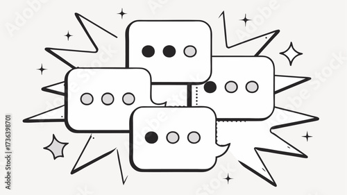 Dynamic communication bubbles for modern messaging, social media engagement, and vibrant conversations, perfect for startups and tech companies online presence