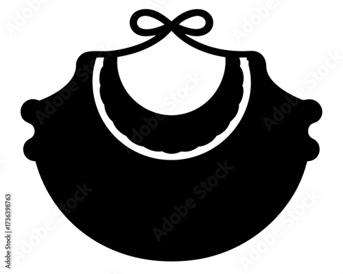 baby bib simple black silhouette vector icon