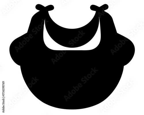 baby bib simple black silhouette vector icon