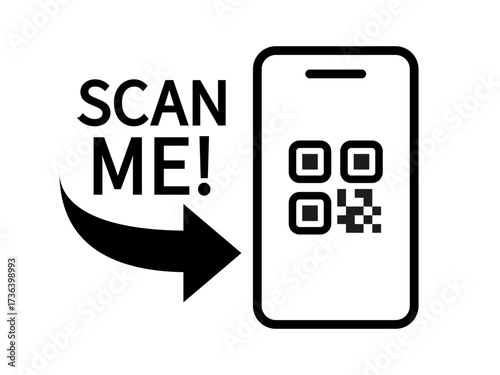 Icon to scan the QR code with your smartphone. "Scan me" icon